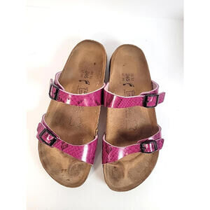 Birki's by Birkenstock Buckle Sandals Purple Snake size 38 US 7